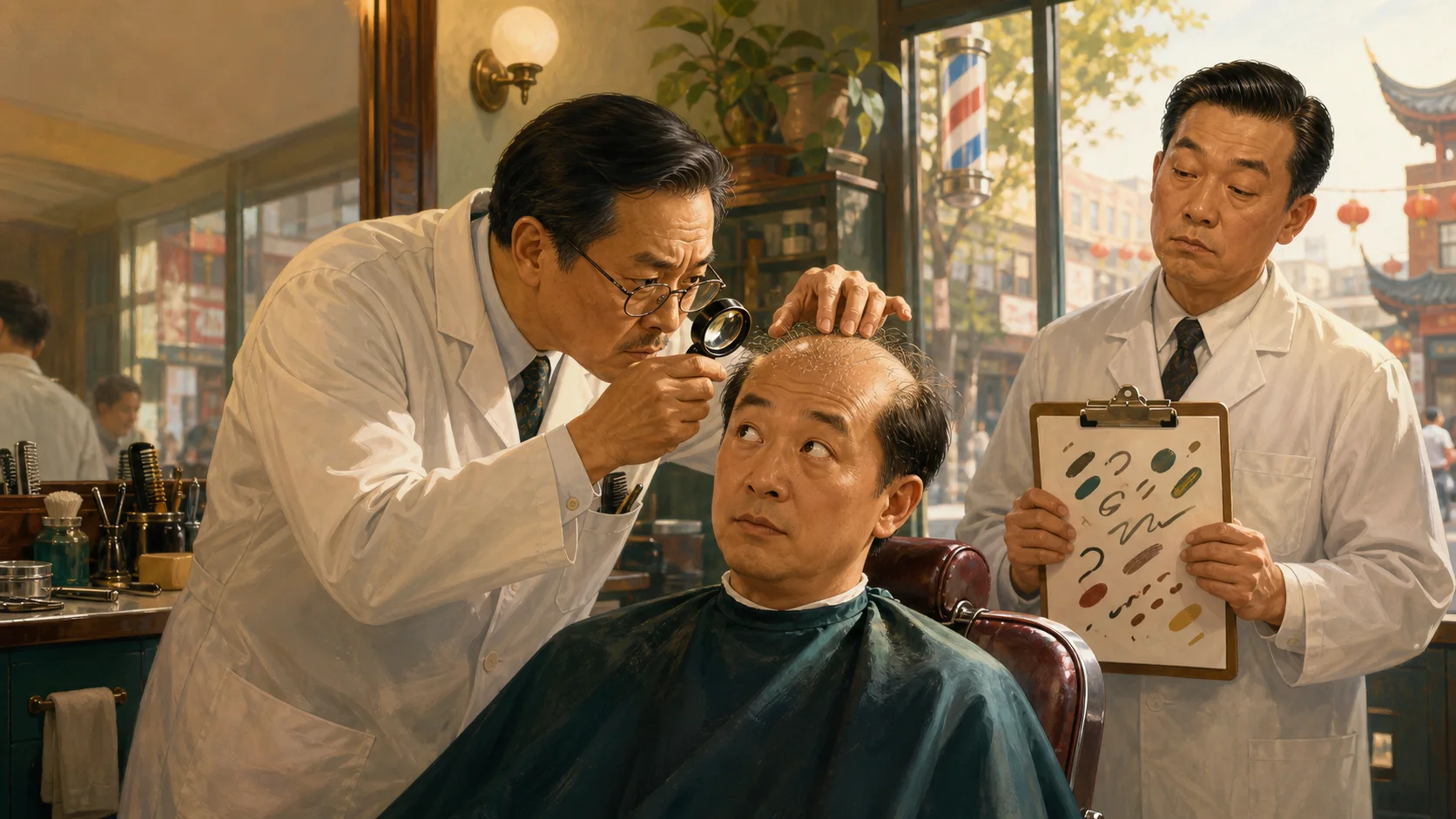 理发师宣布：头发越少，剪发越贵